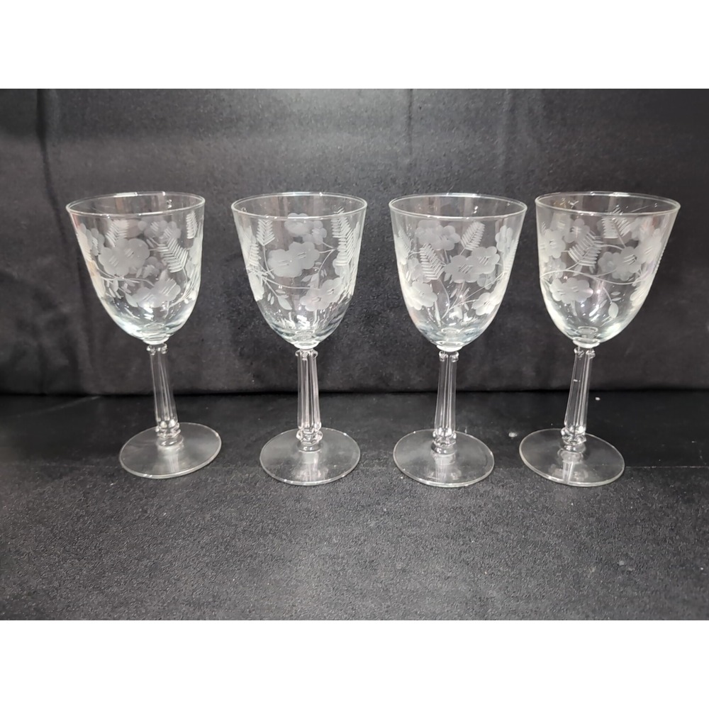 Libbey Rock Sharpe Crystal Garland Water Goblets, Set of 4,‎ Stemware, Tableware